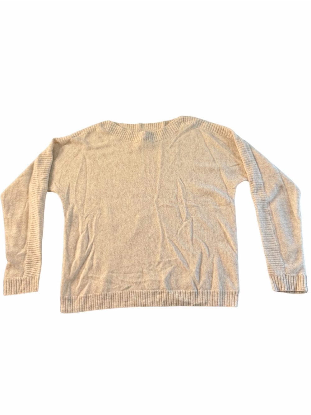 Kinross | 100% Cashmere Heather Cream Crewneck Knit Pullover Sweater Medium